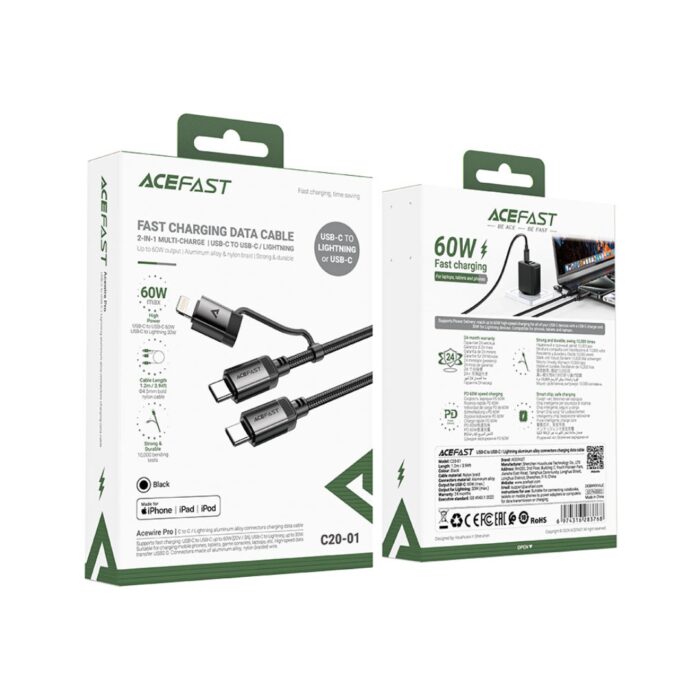 ACEFAST Charging Data Cable C20-01 USB-C to Lightning / USB-C - Image 7