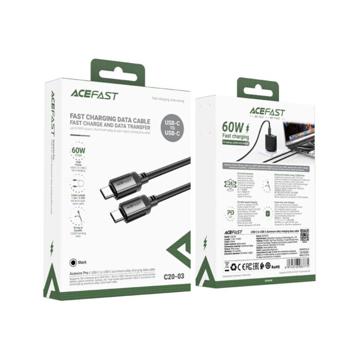ACEFAST Charging Data Cable C20-03 USB-C to USB-C 60W - Image 6