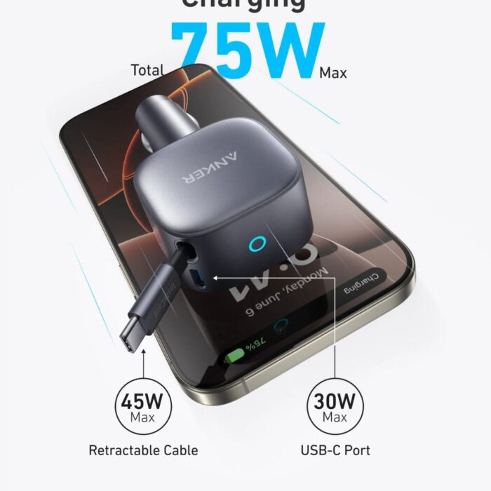 Anker Nano Car Charger 75W 2 in 1 Clutter Free Car Charger - Image 6