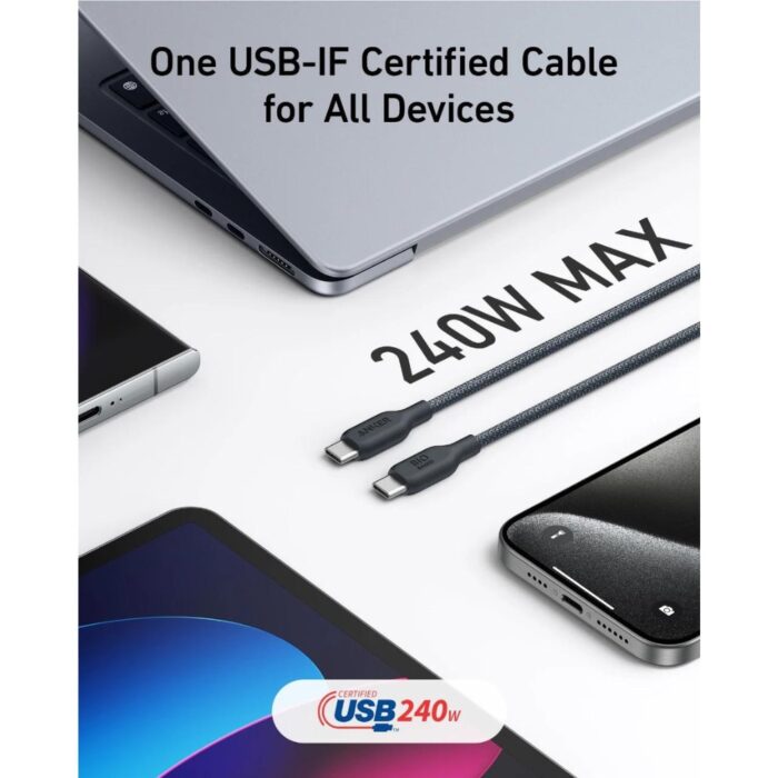 Anker 544 USB-C to USB-C Cable 240W (3ft) - Image 3