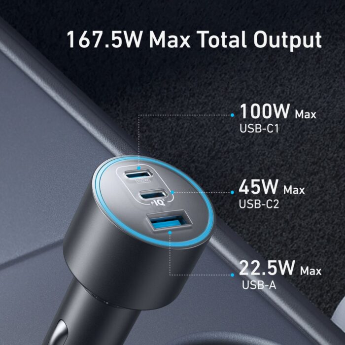Anker Nano Car Charger (167.5W, 3 Ports) - Image 5