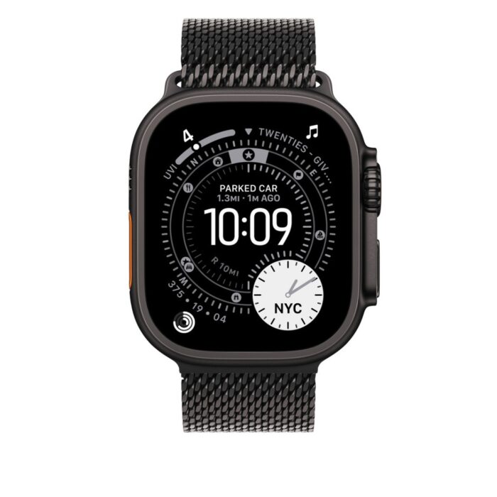 Apple watch Band 49mm Black Titanium Milanese Loop - Small - Image 2