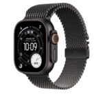 Apple watch Band 49mm Black Titanium Milanese Loop - Small