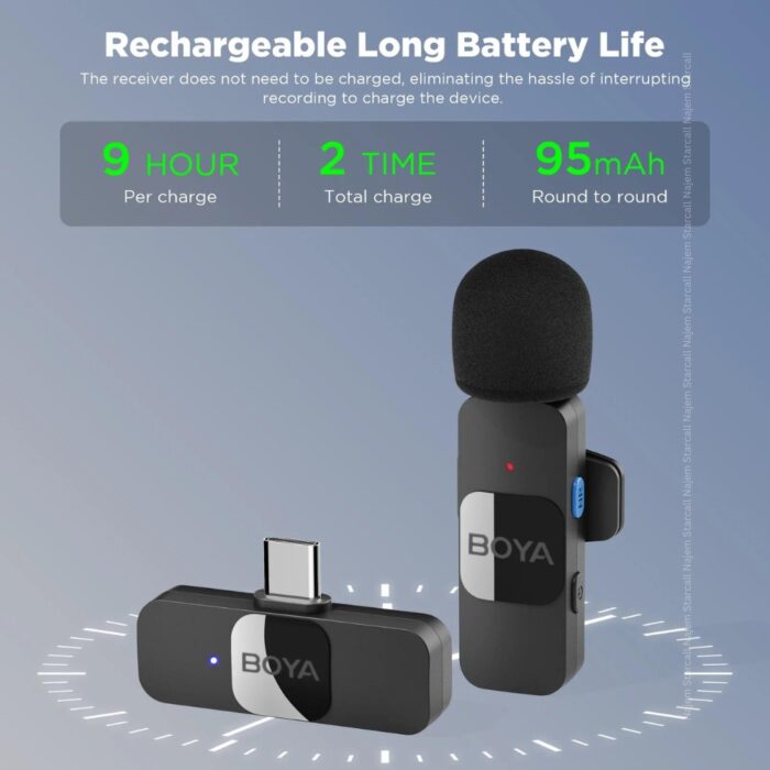 BOYA BY-V10 Wireless Lavalier Microphone for Android - Image 2