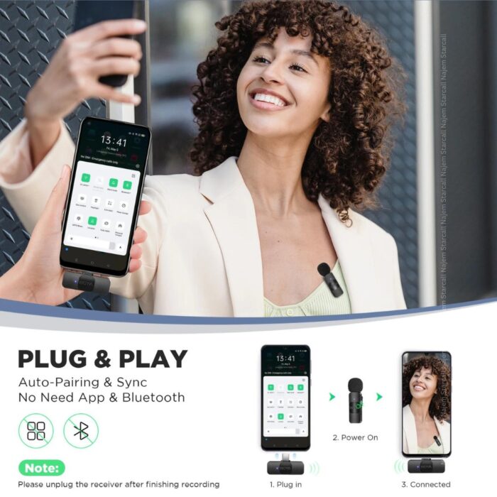 BOYA BY-V10 Wireless Lavalier Microphone for Android - Image 4