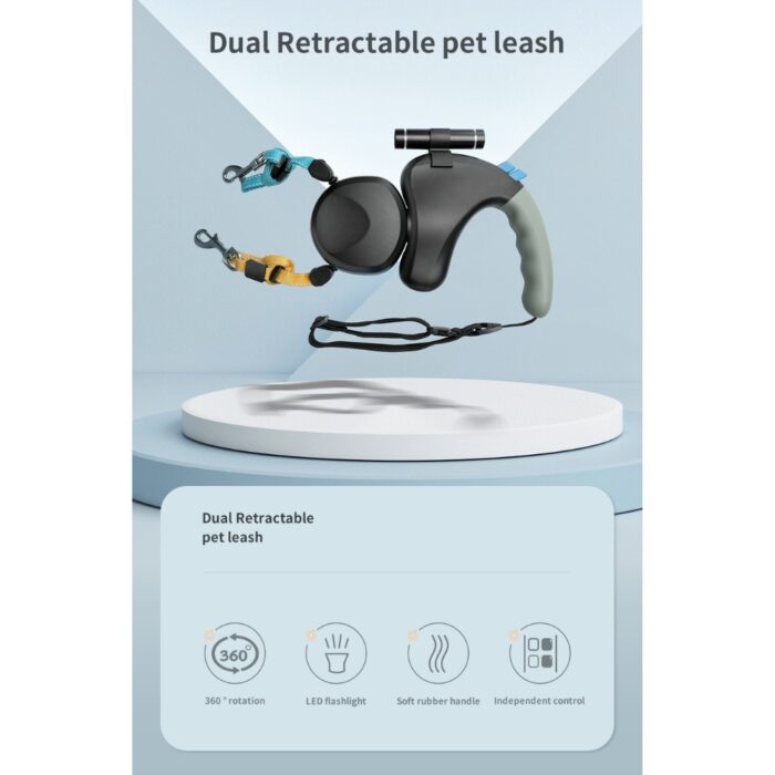 Benwis Dual Retractable Pet Leash - Image 2