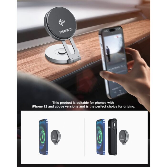 Benwis Foldable Magnetic Car Charger Mount - Image 7
