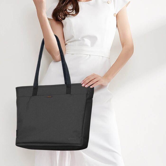 Benwis Laptop Tote Bag Black - Image 2