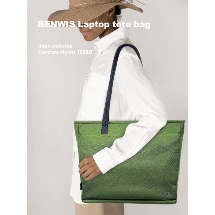 Benwis Laptop Tote Bag Black - Image 3