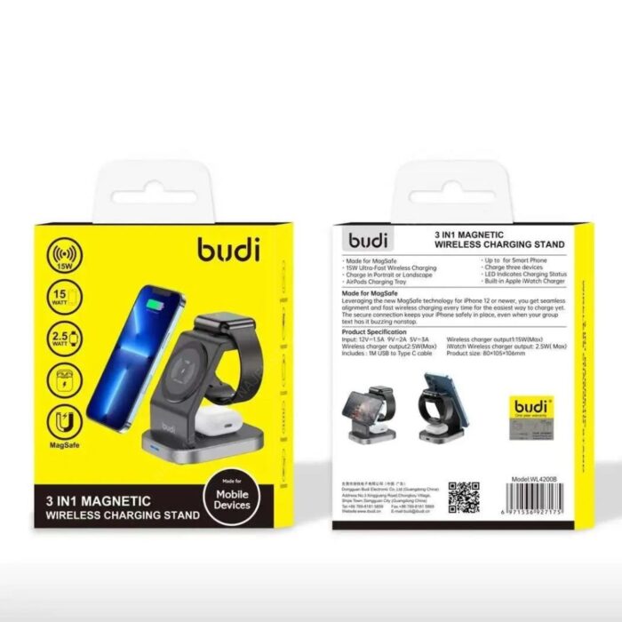 Budi 3 in 1 Magnetic Wireless Charging Stand - Image 8