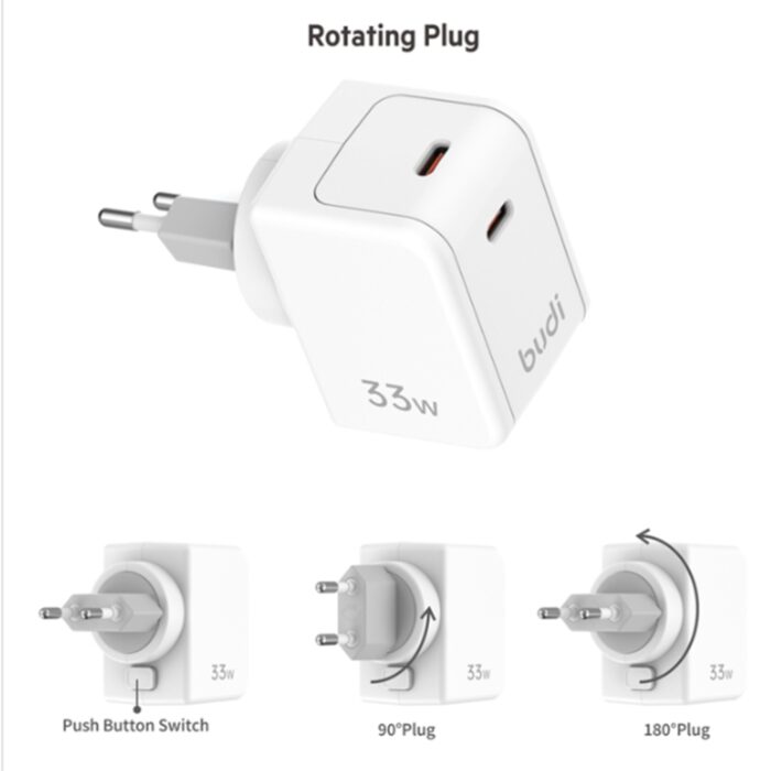 Budi PD 33W Dual USB-C Power Adapter - Image 2