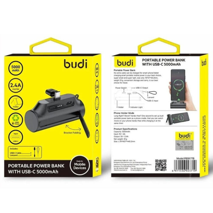Budi Portable Power Bank with USB-C 5000mAh - Image 2