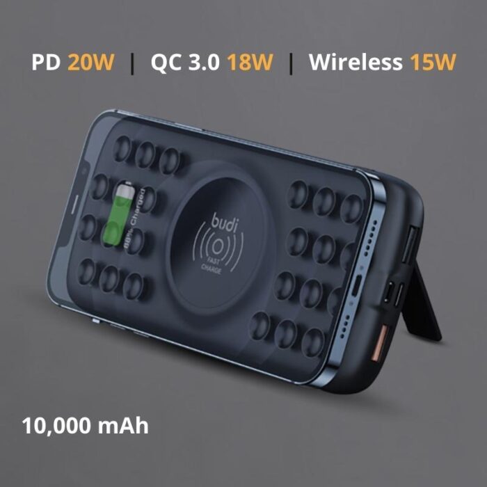 Budi 15W Wireless Pocket 10000mAh Power Bank - Image 4