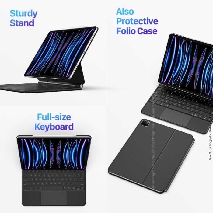 Dux Ducis Magnetic Bluetooth Keyboard with Protective Case for iPad Pro 12.9 - Image 3