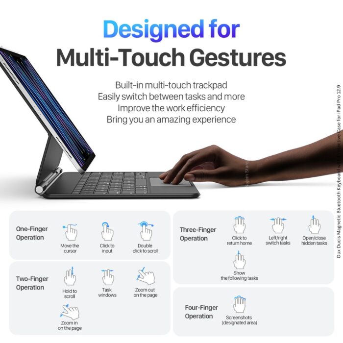 Dux Ducis Magnetic Bluetooth Keyboard with Protective Case for iPad Pro 12.9 - Image 8