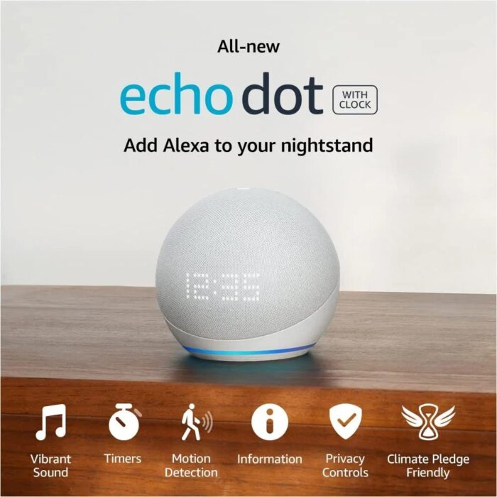 Echo Dot 5th Gen with Clock by Amazon - Image 2