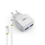 Emy Dual USB Ports Wall Adapter with Lightning Cable