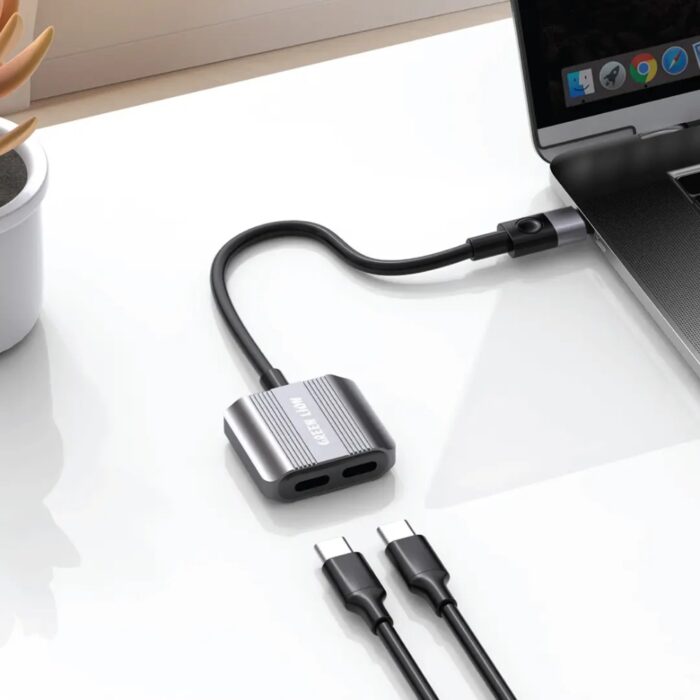 Green Lion 2 In 1 Splitter Adapter USB-C to Dual USB-C - Image 2