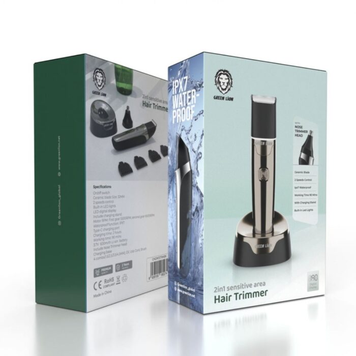 Green Lion 2 in 1 Sensitive Area Hair Trimmer - Image 4