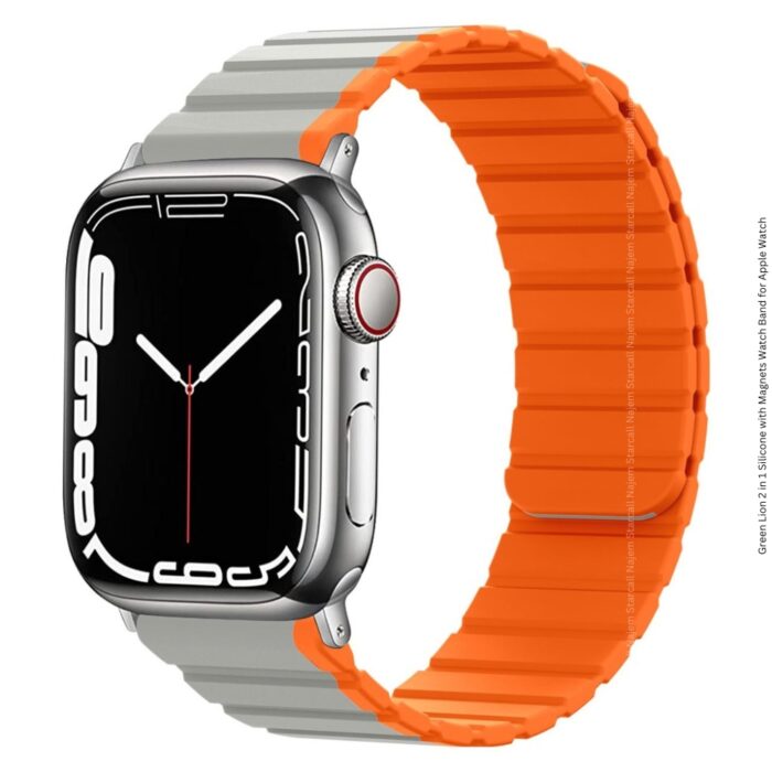 Green Lion 2 in 1 Silicone with Magnets Watch Band for Apple Watch - Image 3