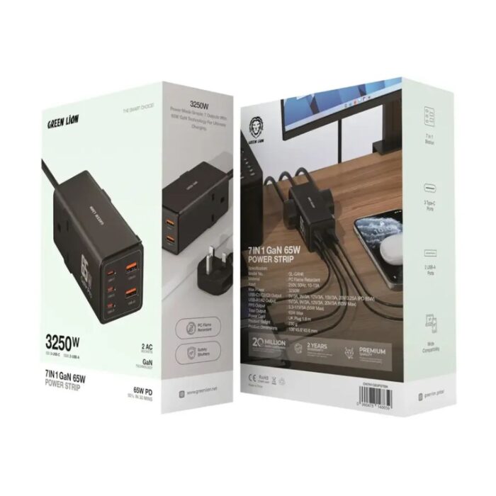 Green Lion 7 In 1 GaN 65W Power Strip - Image 2