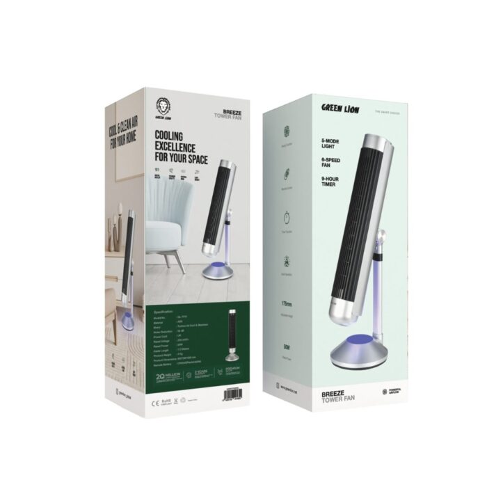 Green Lion Breeze Tower Fan - Image 2