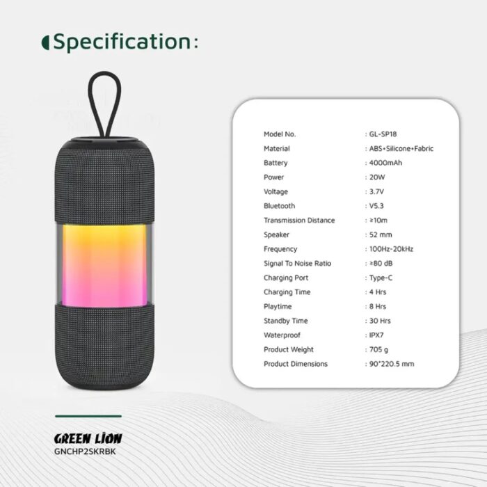 Green Lion Change Pro RGB Portable Speaker - Image 6