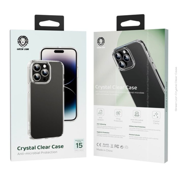Green Lion Crystal Clear Case for iPhone 15 Pro Max - Image 2