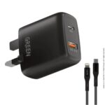 Green Lion Dual USB Port Wall Charger with Lightning Cable