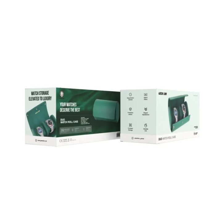 Green Lion Duo Watch Roll Case - Rolex Green - Image 4