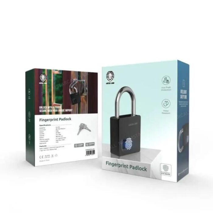 Green Lion Fingerprint Padlock - Image 3