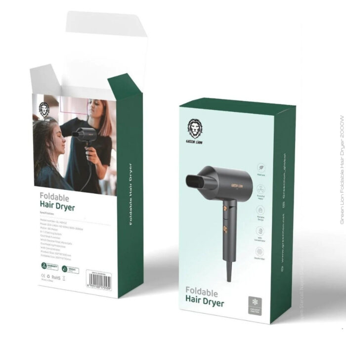 Green Lion Foldable Hair Dryer 2000W - Image 2