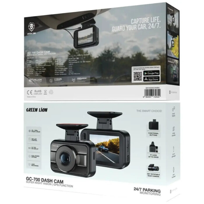 Green Lion GC-700 Dash Cam with Super Night Vision & GPS Function - Image 3