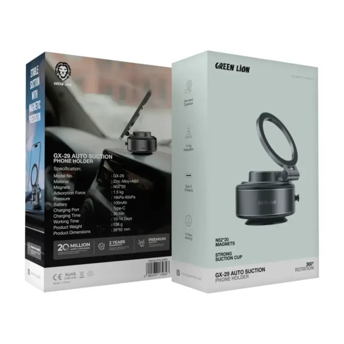 Green Lion GX-29 Auto Suction Phone Holder - Image 7