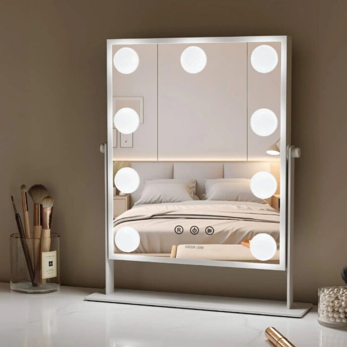 Green Lion Glam Shine Makeup Mirror 9 LED Lights - Image 2
