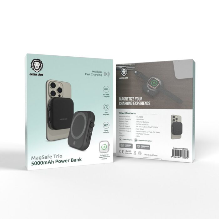 Green Lion MagSafe Trio Power Bank 5000mAh PD 20W - Image 2