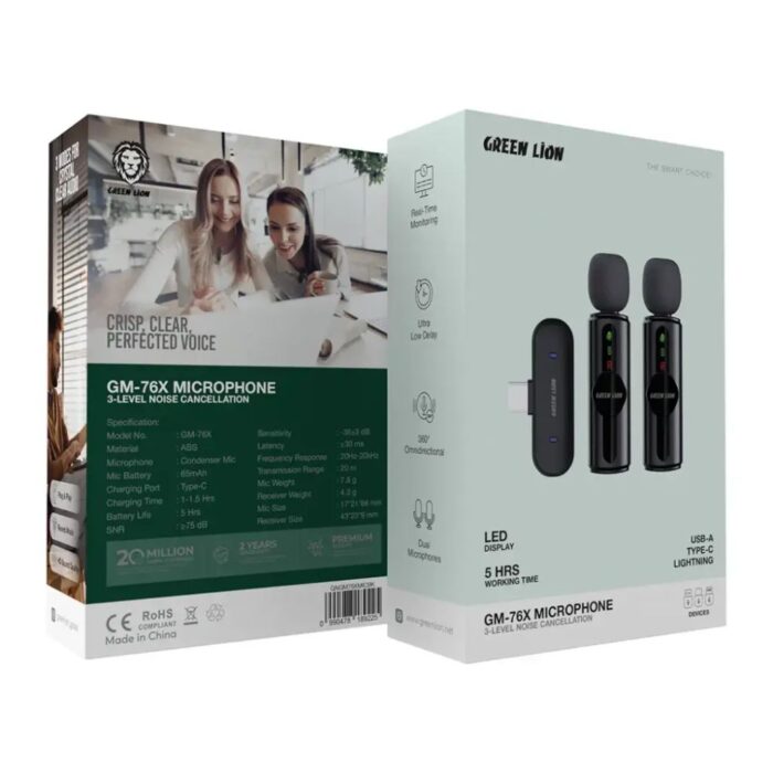 Green Lion Microphone 3-Level Noise Cancellation Gm76X - Image 4