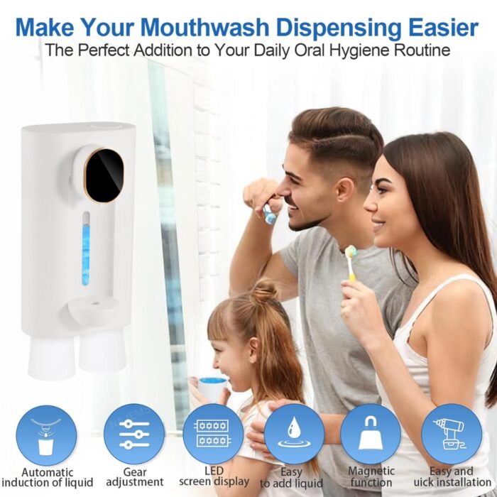 Green Lion Mouthwash Dispenser with Magnetic Cup - Image 3