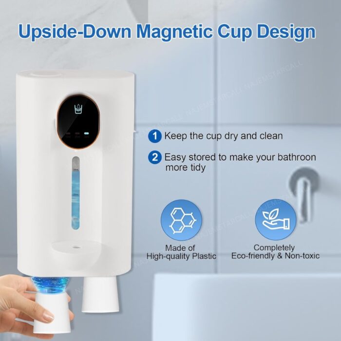 Green Lion Mouthwash Dispenser with Magnetic Cup - Image 4
