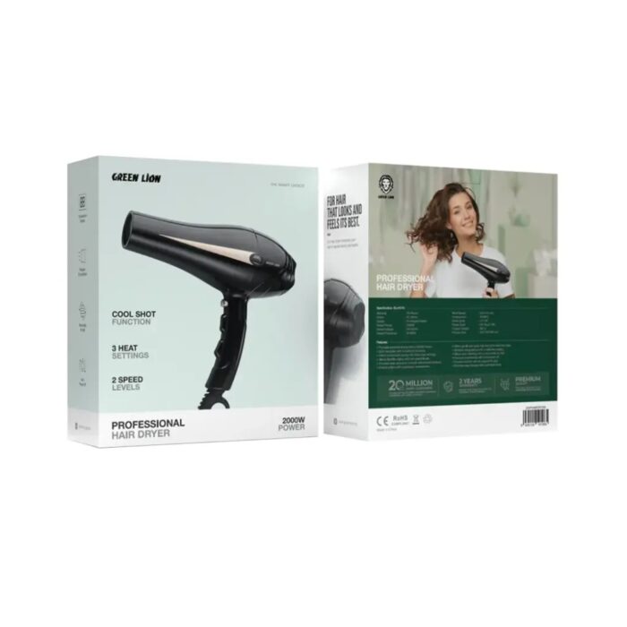 Green Lion Professional Hair Dryer 2000W - Image 2