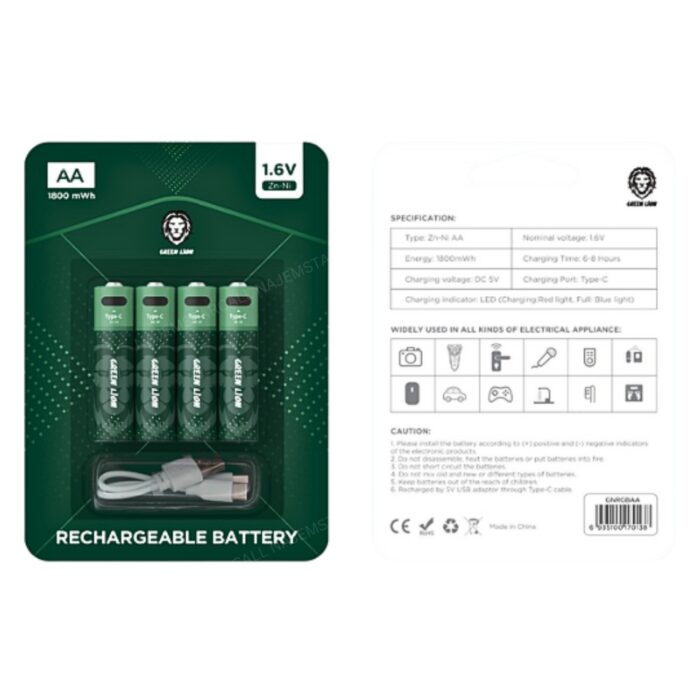 Green Lion Rechargeable Battery AA 1.6V Alkaline Battery - Image 2