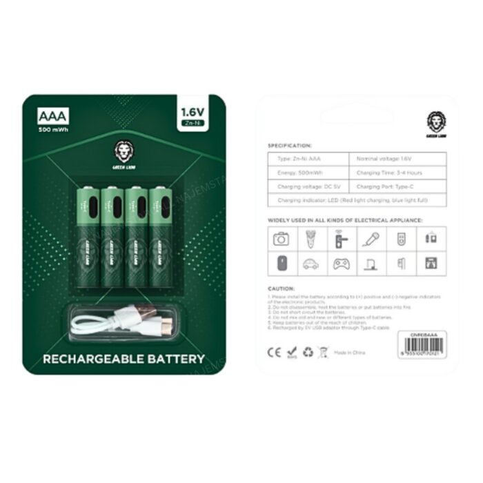 Green Lion Rechargeable Battery AAA 1.6V Alkaline Battery - Image 3