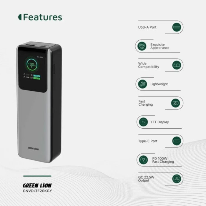 Green Lion Voltura 20000mAh Power Bank PD100W - Image 5