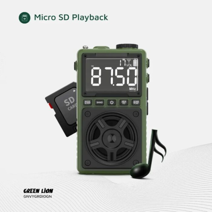 Green Lion Voyager Portable Radio | Flash Light | Speaker - Image 7