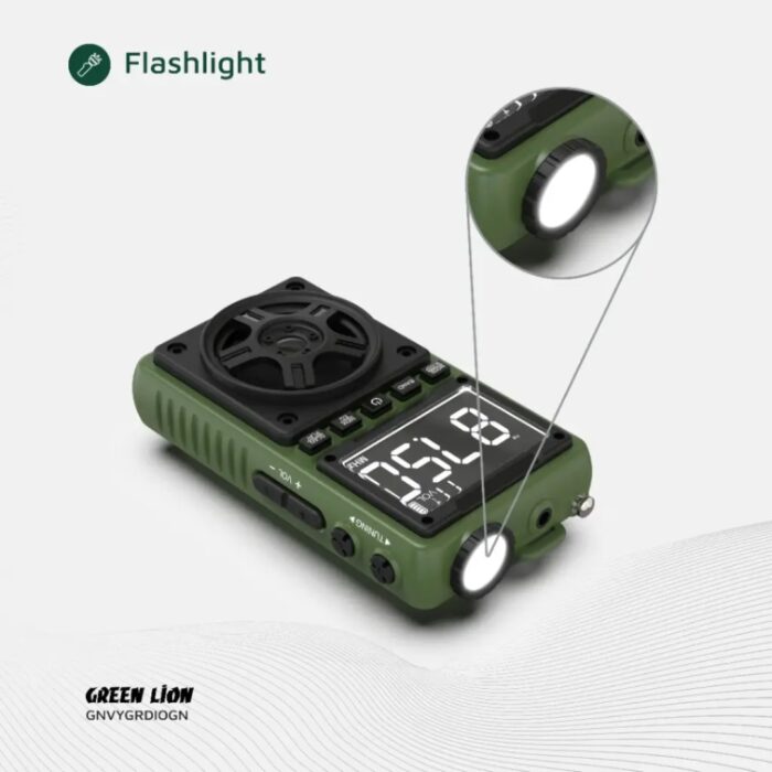 Green Lion Voyager Portable Radio | Flash Light | Speaker - Image 9