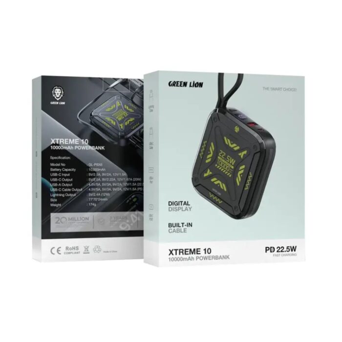 Green Lion Xtreme 10 Power Bank 10000mAh PD 22.5W - Image 3