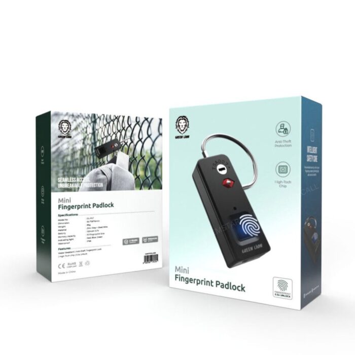 Green Lion mini Fingerprint Padlock - Image 2
