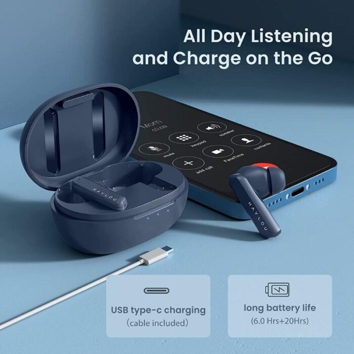Haylou W1 Earbuds Blue - Image 6