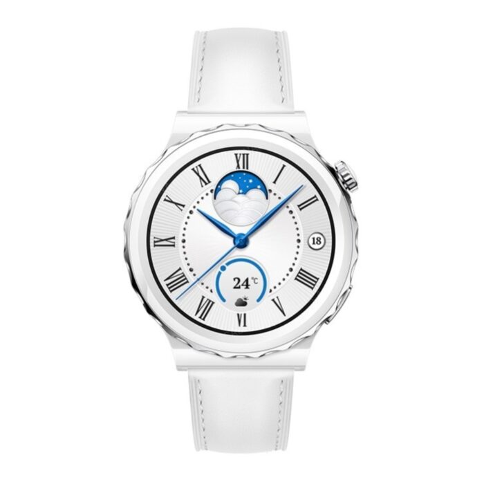 Huawei Watch GT 3 Pro Ceramic White Leather Strap - Image 2