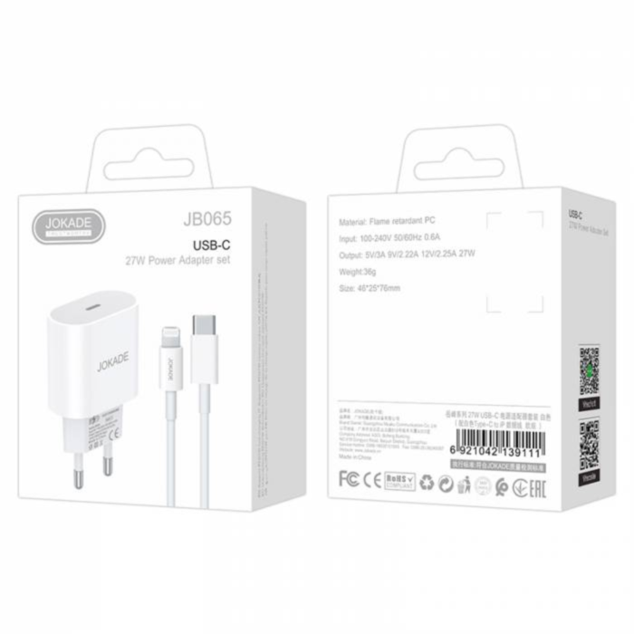 Jokade 27w Power Adapter Set JB065 USB C to Lightning - Image 2